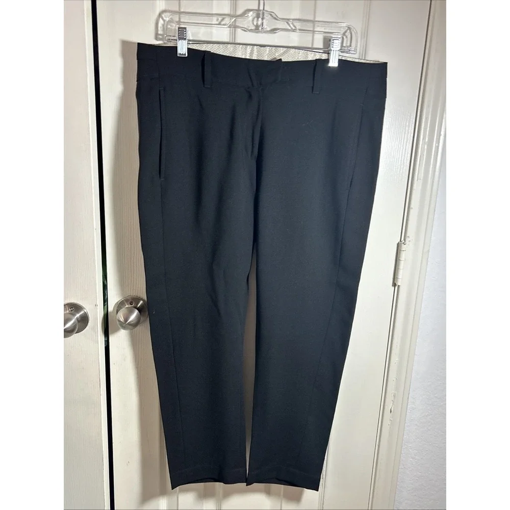Ann Demeulemeester Womens Black 100% FleeceWool Straight Leg Ankle Pants Sz 44